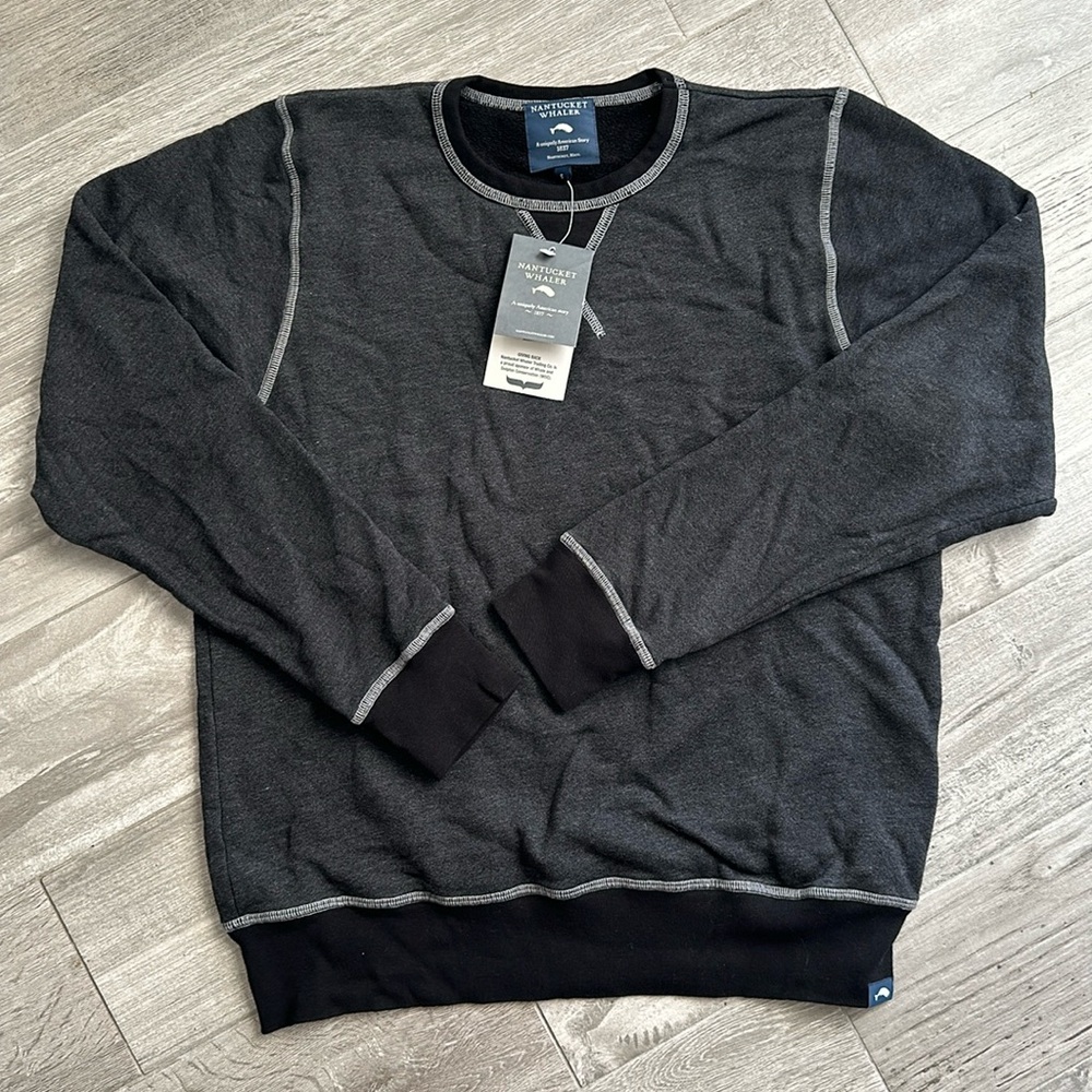 NANTUCKET WHALER UNISEX SWEATSHIRT CHARCOAL NWT SZ S & L